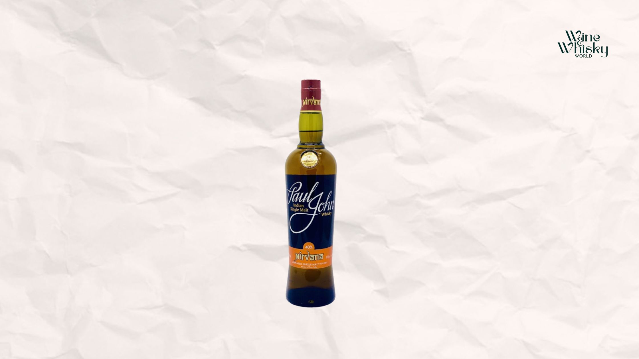 Paul john nirvana whisky bottle with winewhiskyworld logo 